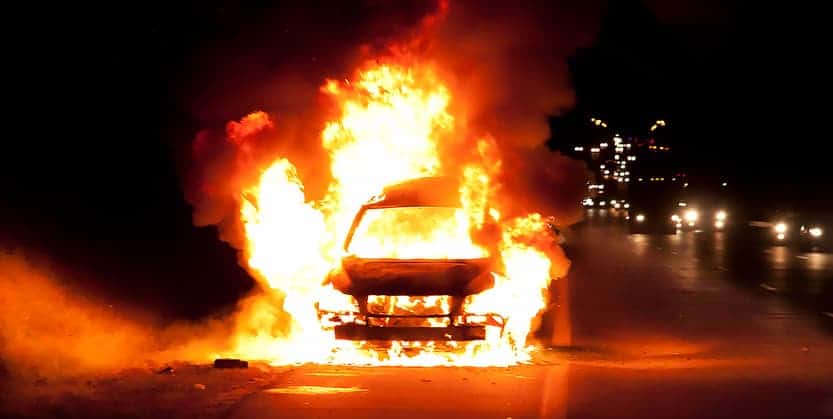 Car Fires different colors of smoke can mean different things